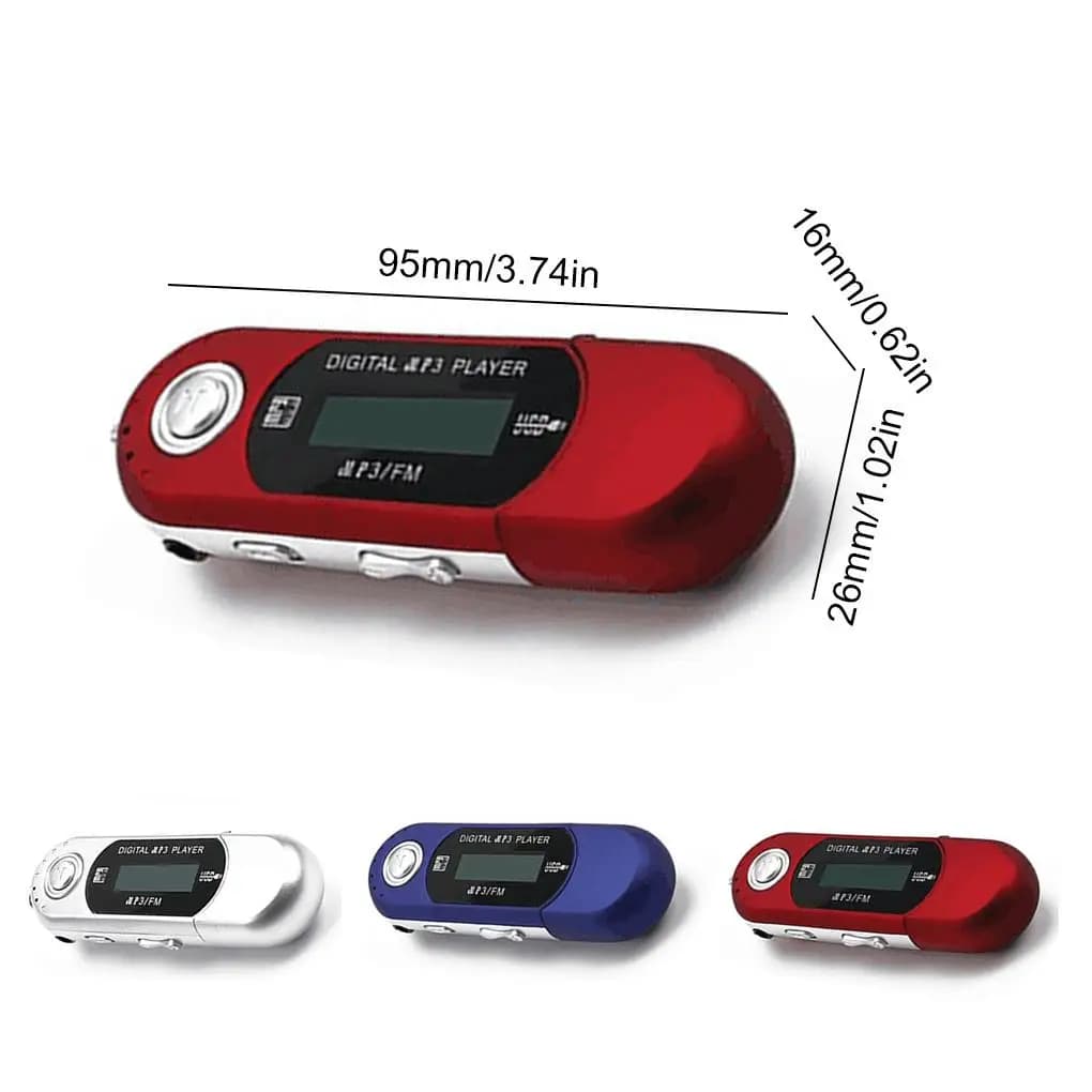 Supporto per lettore MP3 Scheda TF 32G Mini Flash Drive Lettore musicale LCD leggero con jack audio da 3,5 mm Controllo con un dito per la casa