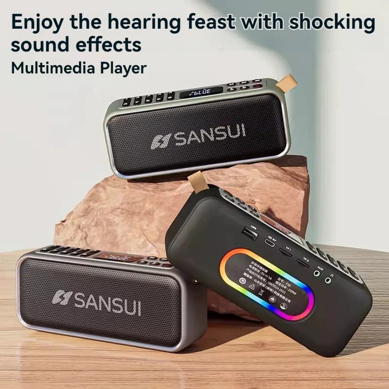 NewRetro Bluetooth Wireless Speaker 18W Mini Double Speaker Radio Music Player for Senior Portable Speaker Plug Supports FM/TF/AUX