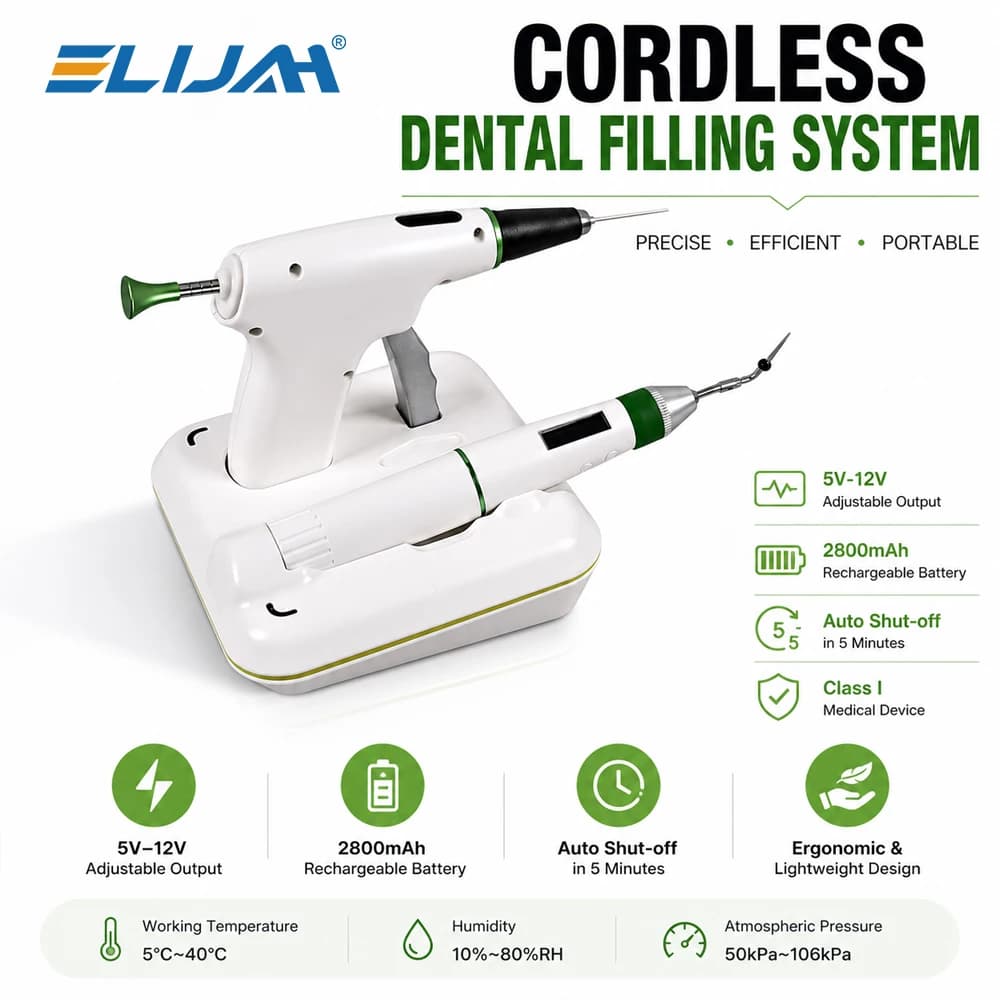 Sistema di Otturazione Endodontica ELIJAH, Pistola Termica per Canali Radicolari, Strumenti per Riempimento Rapido di Guttaperca per Dentisti