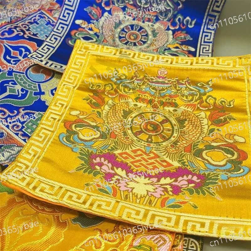Tibetan Buddhist Temple Decoration Embroidery Eight Auspicious Cross Vajra Pestle Bell Pestle Pad Dharma Cloth Cushion
