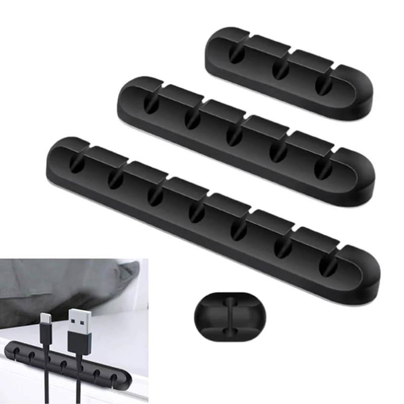 Organizzatore di cavi USB Avvolgicavo in silicone Clip di gestione ordinata da tavolo Supporto per cavi per mouse Tastiera Organizzatore di cavi Cuffie