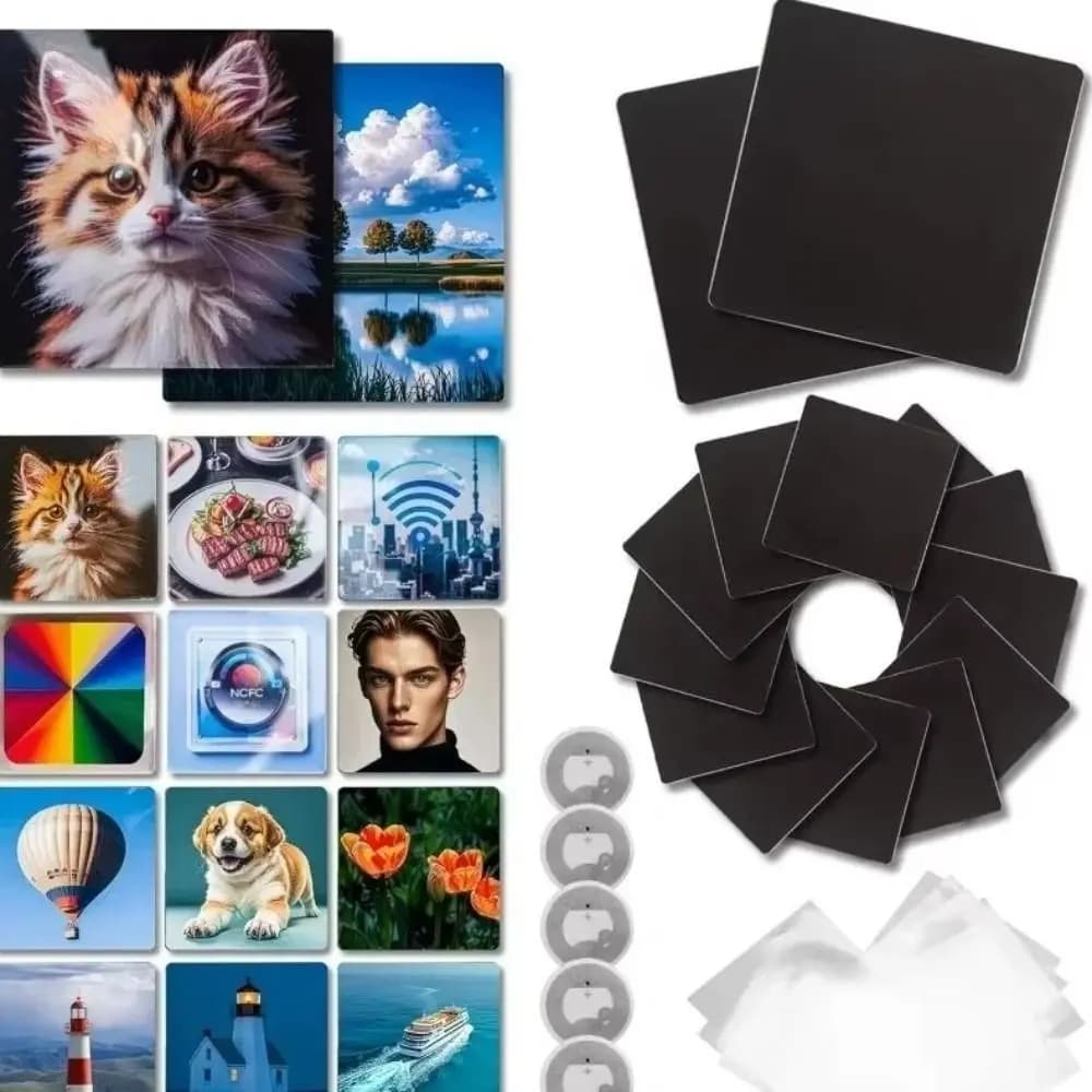 10pcs New Clear DIY Fridge Magnet Kit Handmade Home Office Display Transparent Photo Magnets Acrylic Magnetic Tiles