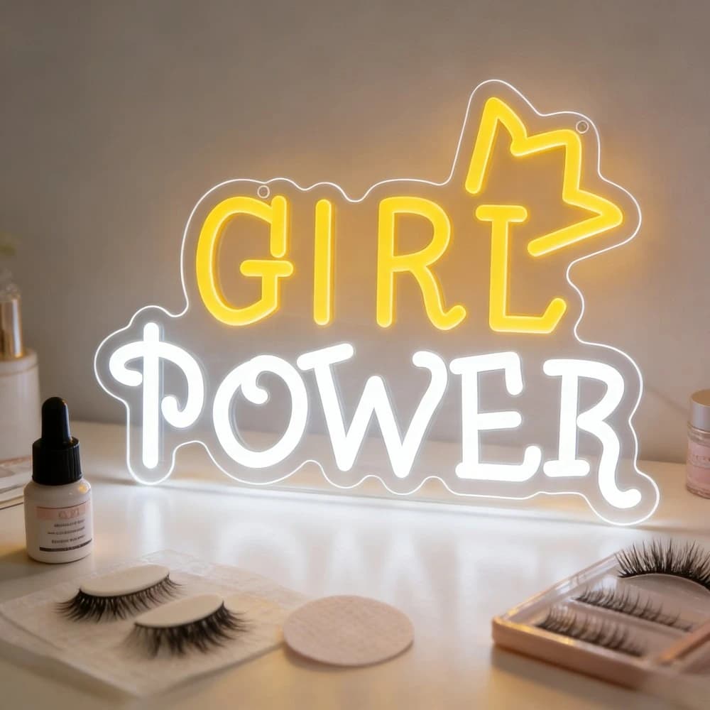 Insegna Luminosa al Neon GIRL POWER, Insegna LED Neon Dimmerabile USB per Camera da Letto, Soggiorno, Club, Bar, Stanza delle Ragazze, Regali per Feste, Decorazione Murale