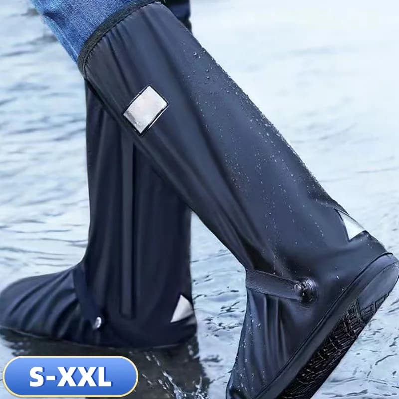 Reusable High Tube Waterproof Shoes Cover Rain Boot Cycling Hiking Anti-Slip Boot Shoes Overshoes Rain Snow Pant Shoes Protector