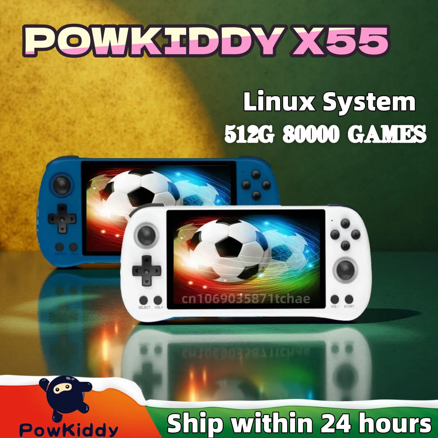 Console di Gioco Portatile POWKIDDY X55, Lettore di Videogiochi Retro, Schermo IPS da 5,5 Pollici 1280*720, RK3566 Linux Open-Source, 512G, Regalo PSP