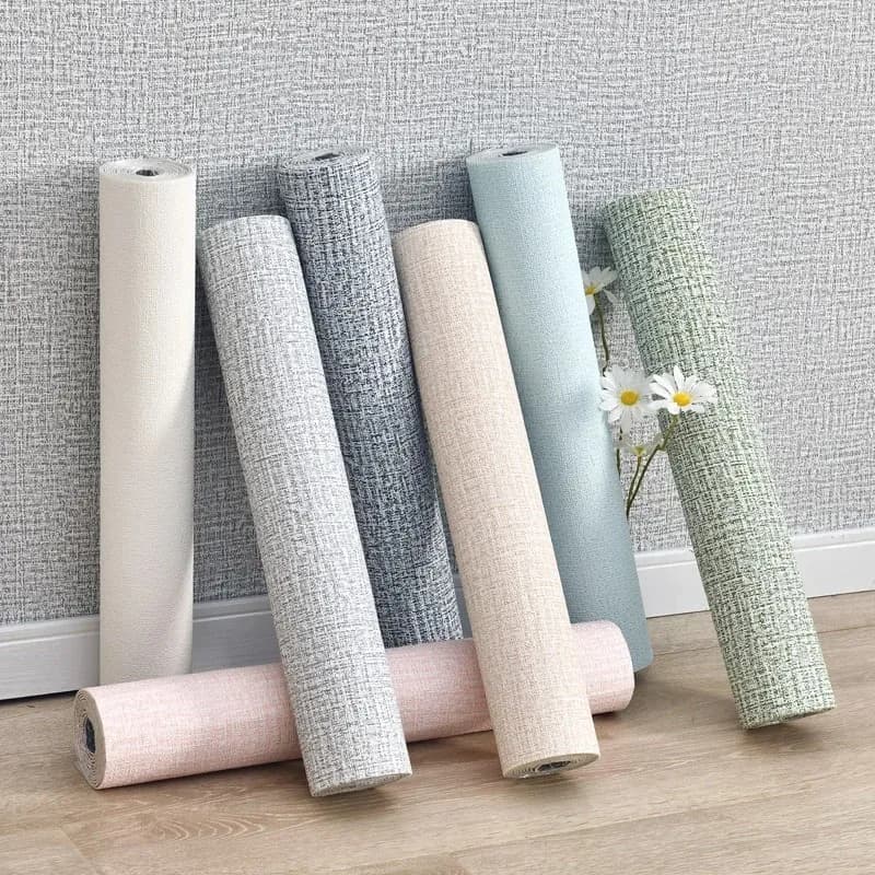 Linen wallpaper 50 cm * 10 m Self-adhesive 3D Home Restructuring Resistant to dirt Waterproof Snd Wall decals made of moisture-proof foam