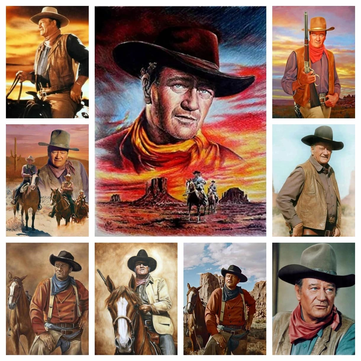 DIY The Searchers Film Diamond Rhinestones Painting movie Star John Wayne Cross Stitch Embroidery Picture Mosaic Home Decoration