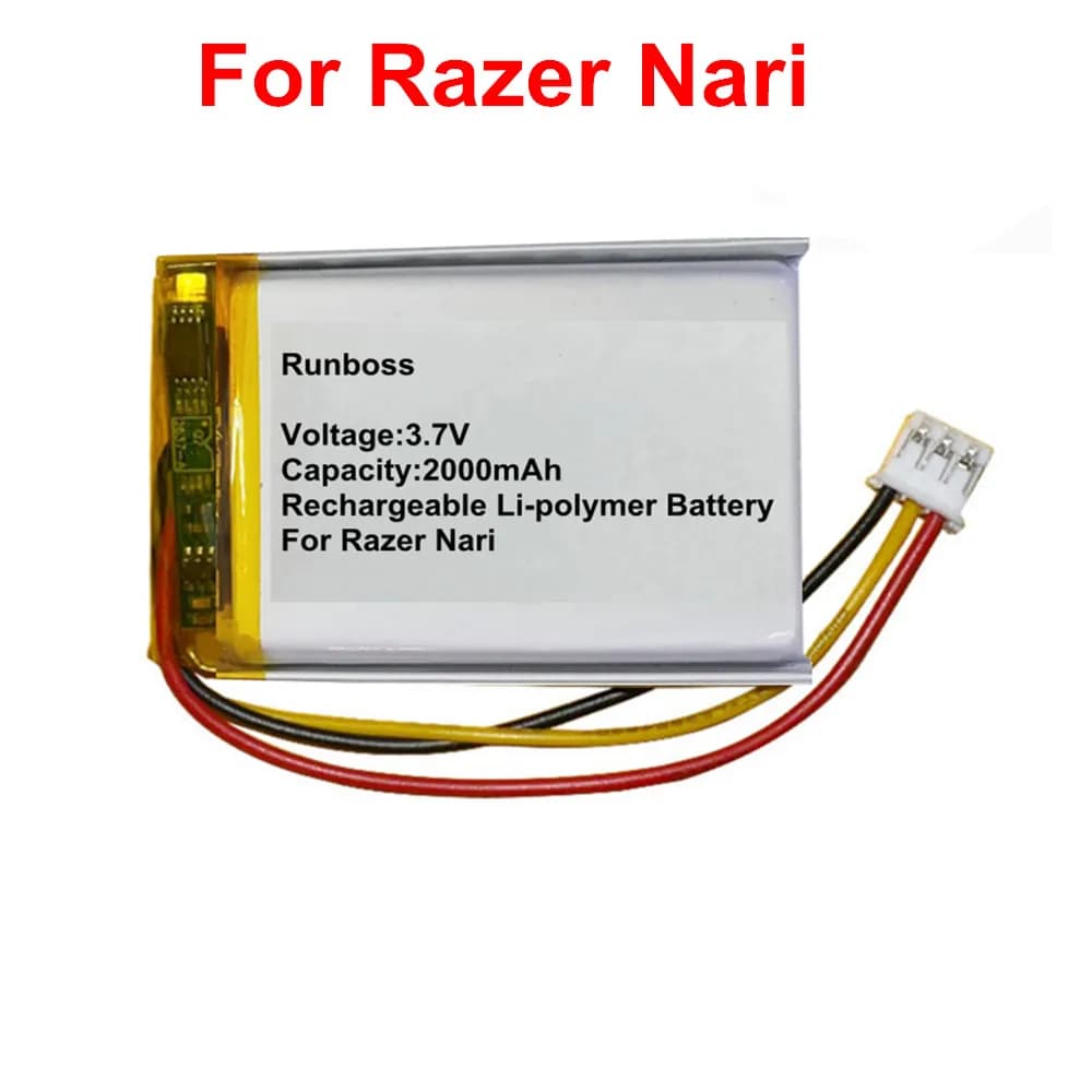 2000 mAh wireless gaming headphone battery Razer Nari
