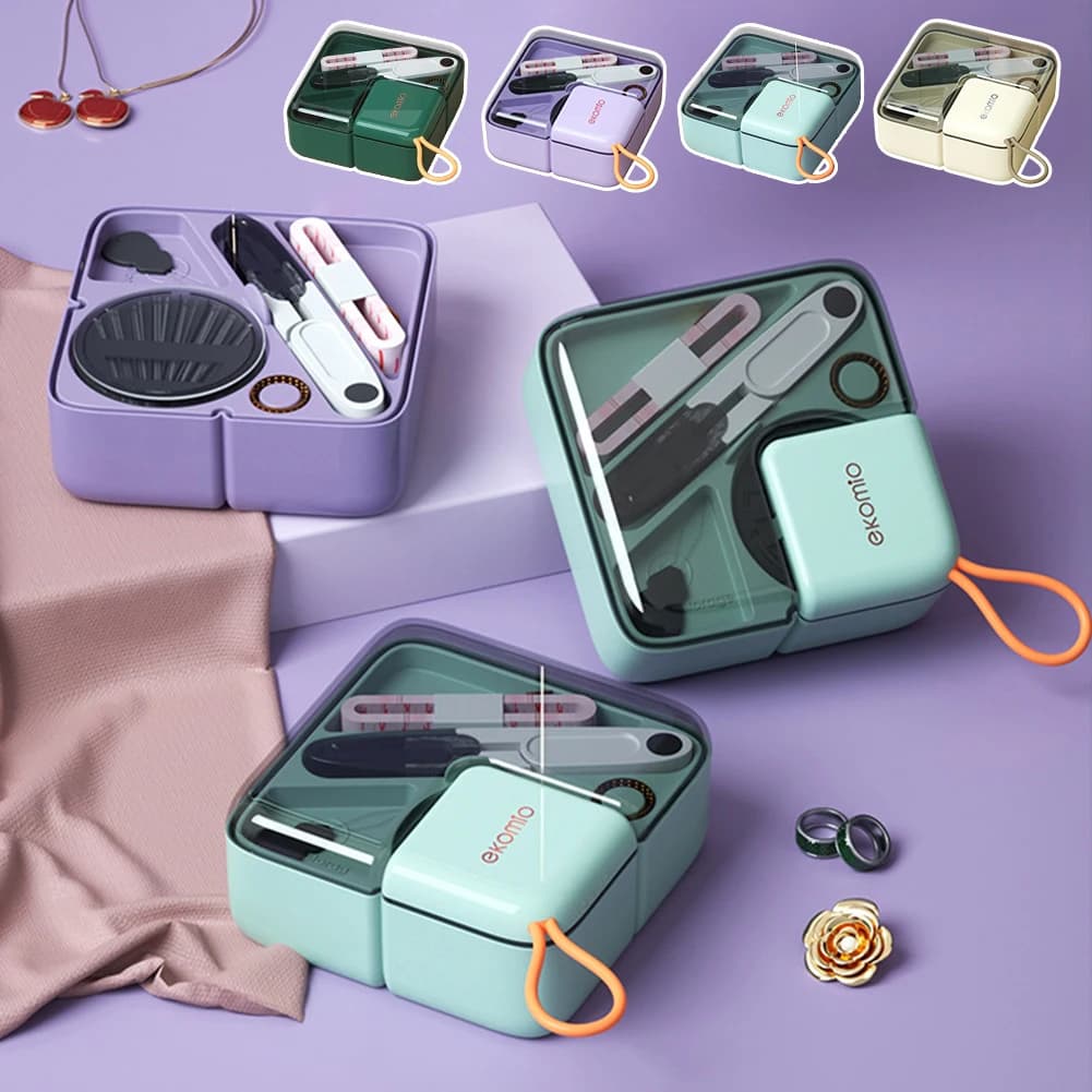 Mini kit di cucitura da viaggio con filo di cucitura da cucitura fritti a forbici da thread set multi scomparti Design kit di cucito