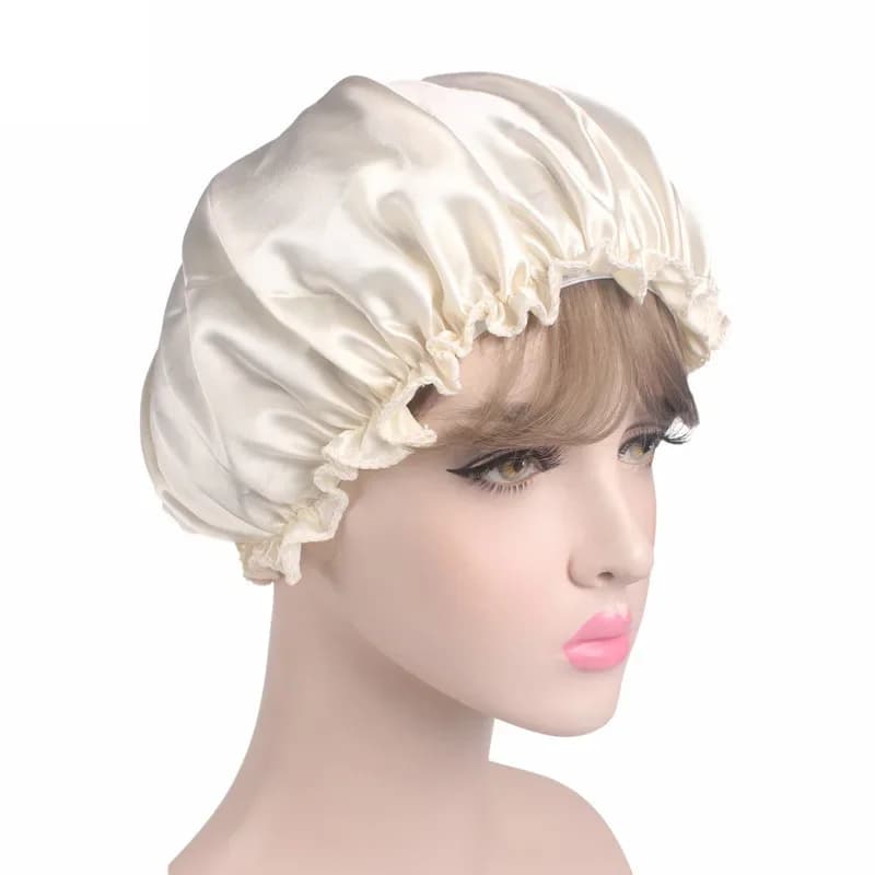 Night head for woman in silk satin, shower head, hair care, beauty head, headdress, elastic band, bathroom shower head