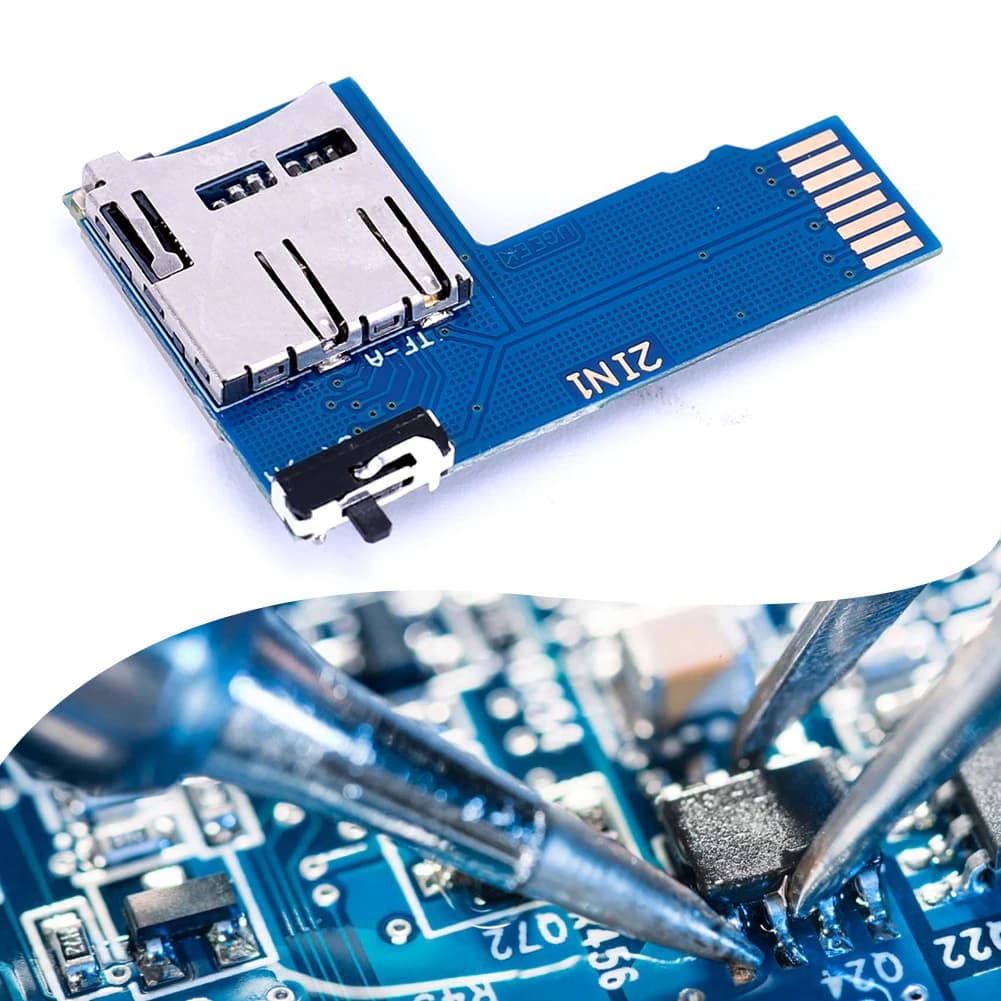 Dual System Two adapter in One for Micro SD/TF cards, Memory card with Double Slot TF for Raspberry Pi