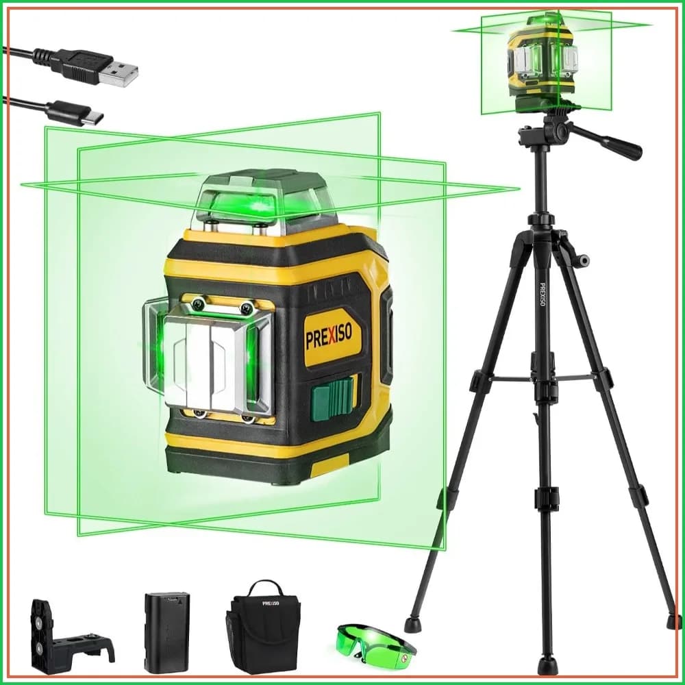 360° Self-Leveling Green Laser Level with Tripod & Magnetic Base for Construction, Tile, Home Renovation