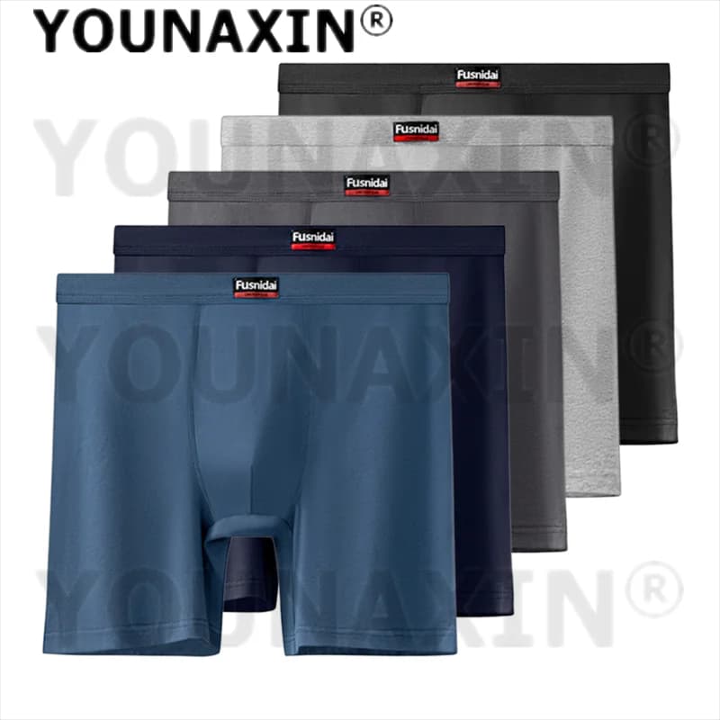 ♪ Set of 5 Men's Oversize Mutande, Cotton Long Shorts, 3XL to 13XL Sizes