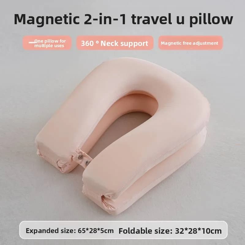 Nuovo cuscino da viaggio magnetico due in uno 2026, comodo e facile da trasportare. Il cuscino da viaggio protegge la colonna cervicale