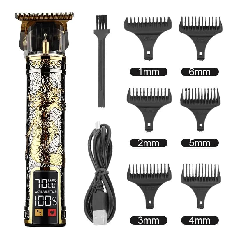 Display digitale a grande schermo spingitore elettrico tipo di ricarica intaglio taglio di capelli taglio LCD rasoio a testa calva parrucchiere professionale