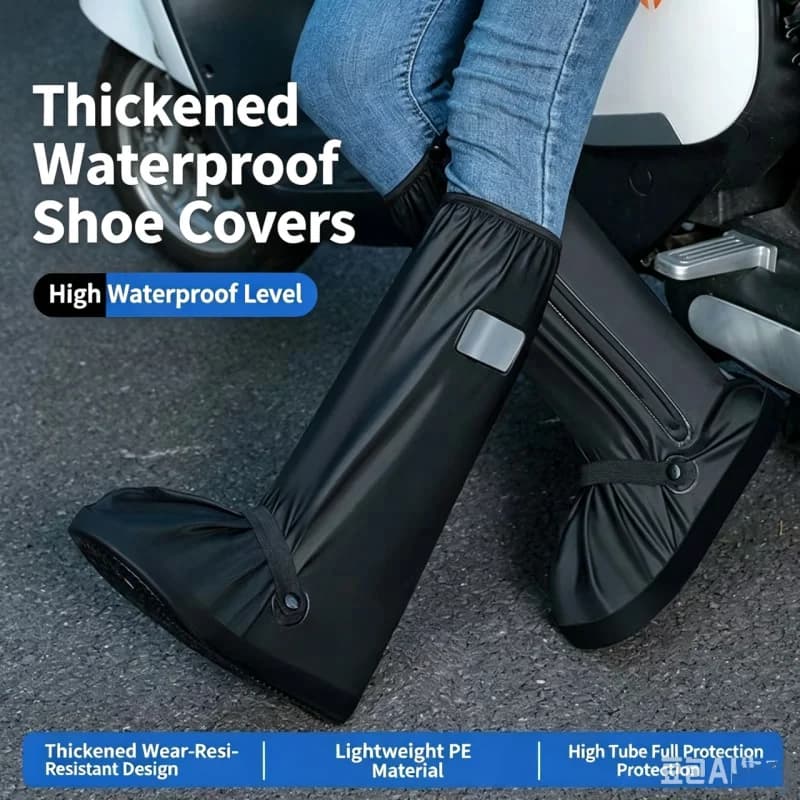 Reusable Waterproof Rain Boot Shoes Pant Cover Unisex Cycling Hiking An-ti-Slip Overshoes High Tube Rain Snow Wet Pant Protector