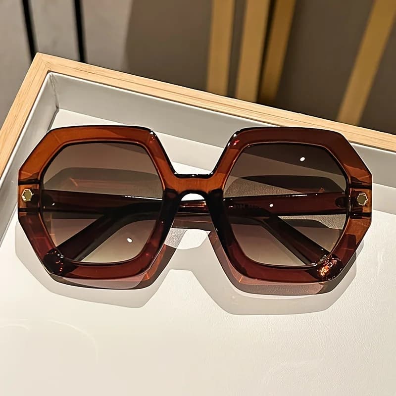 Nuovi occhiali da sole poligonali - Montatura grande, moda semplice irregolare personalizzata per occhiali da viaggio all'aperto e per fotografia di strada