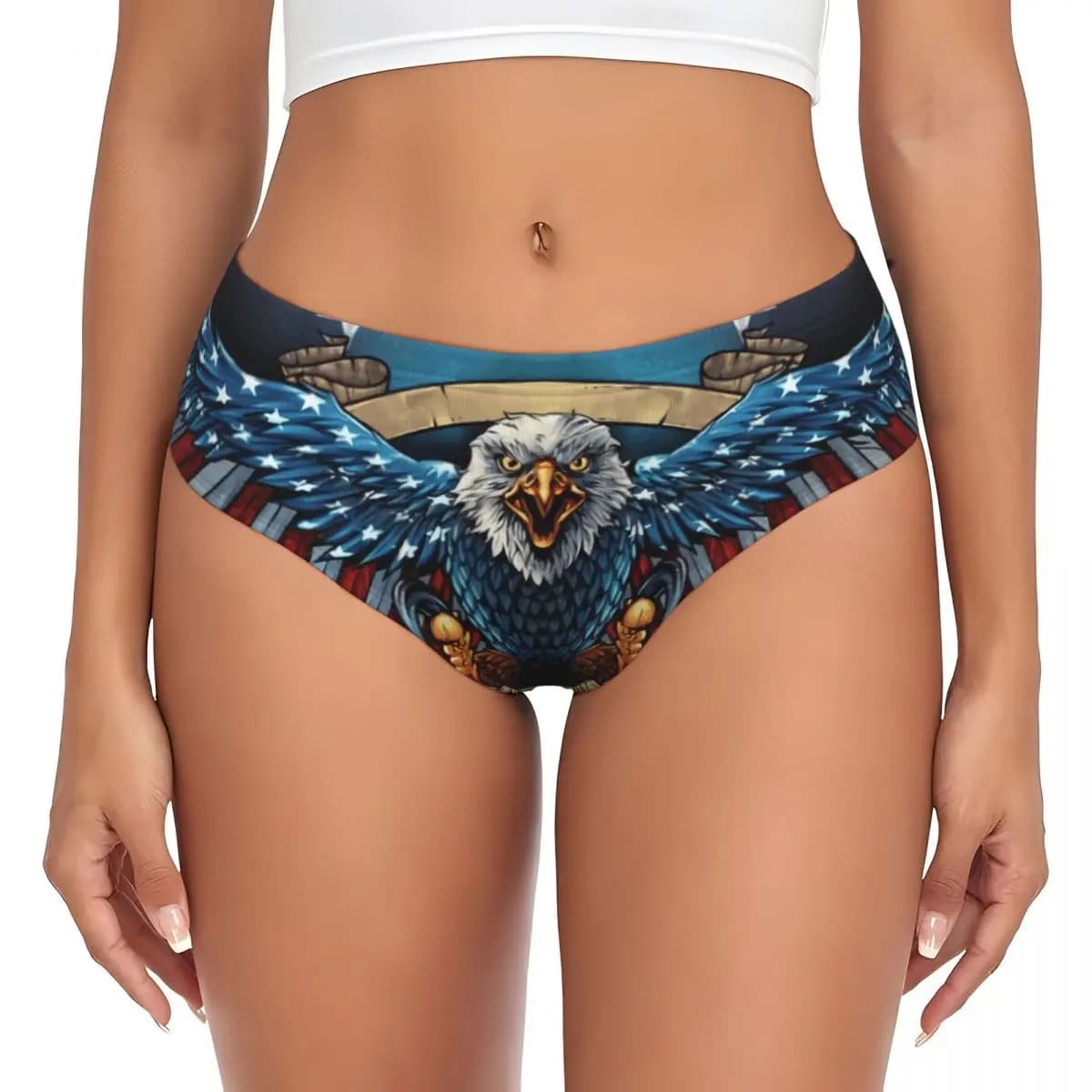 Personalized Women's Slips with American Flag and Ali d'Aquila, Soft and Confortevoli