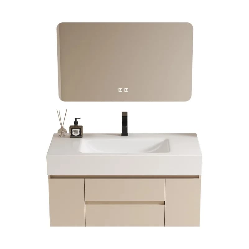 Mobile da bagno lastra di roccia lavabo integrato in ceramica senza cuciture lavabo da bagno intelligente combinazione di mobili per WC