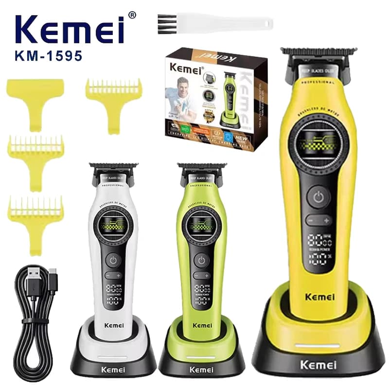 Kemei Professional Haircuts with Brushless Motor to Exterior Roll, Trimmer for Hair 8000RPM, Model KM-1595