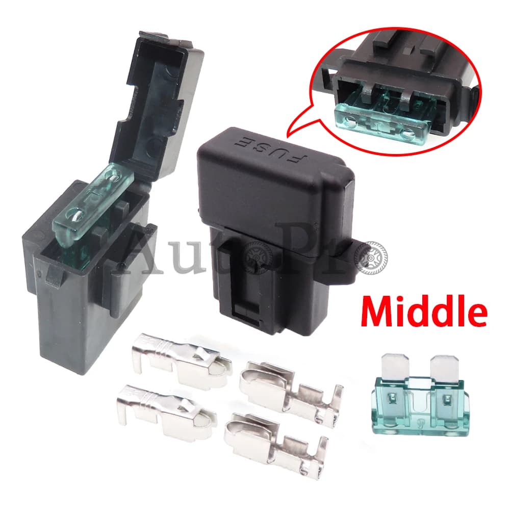 1 Set scatola fusibili Standard con terminali BX2017A/BX2017D Auto centrale tipo di lama portafusibile medio presa di assicurazione Auto