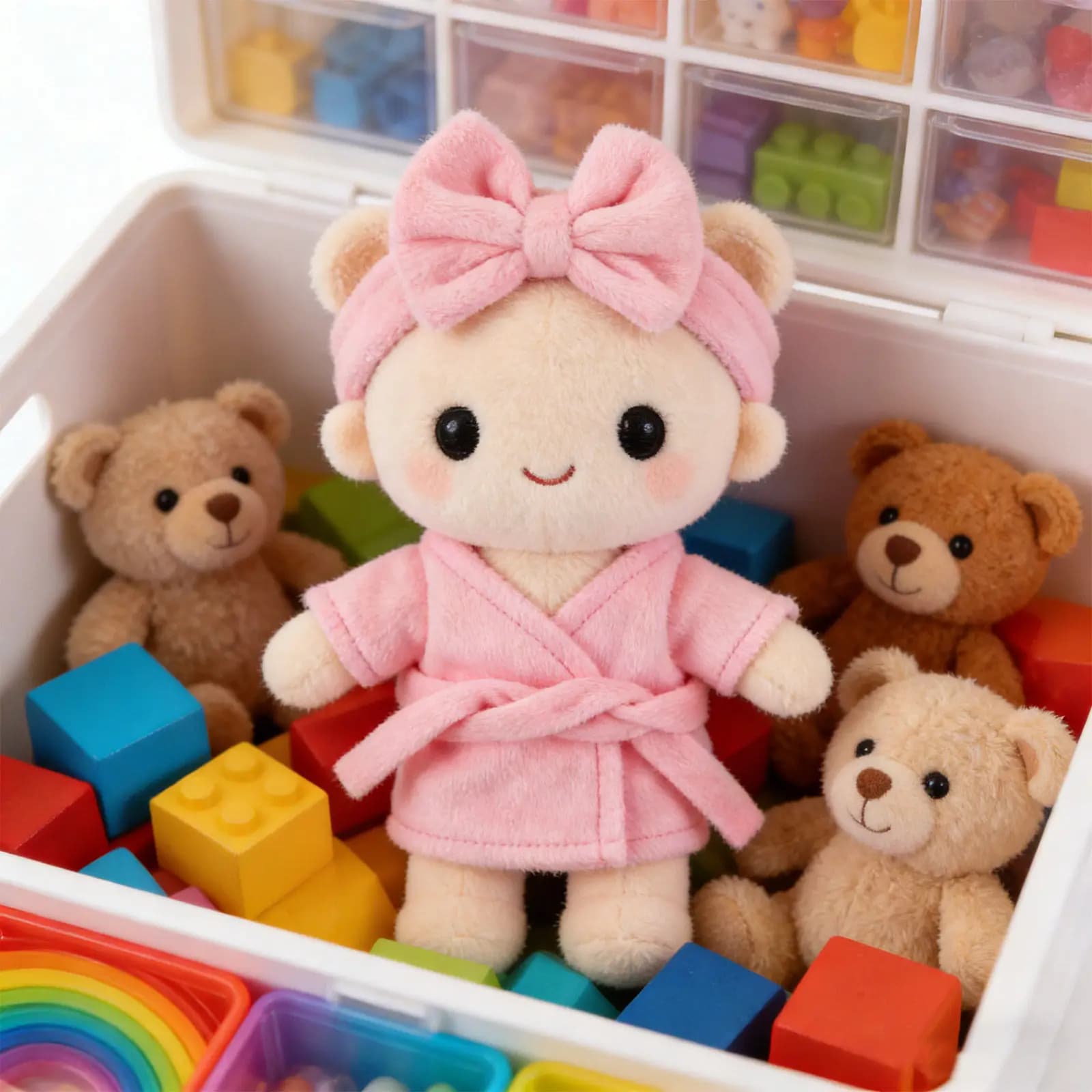 Set di 1 Accappatoio Morbido Rosa da 20 cm per Peluche, Vestiti Invernali per Vacanze, Accessori Carini per Loungewear, Set per Gioco di Ruolo per Bambine