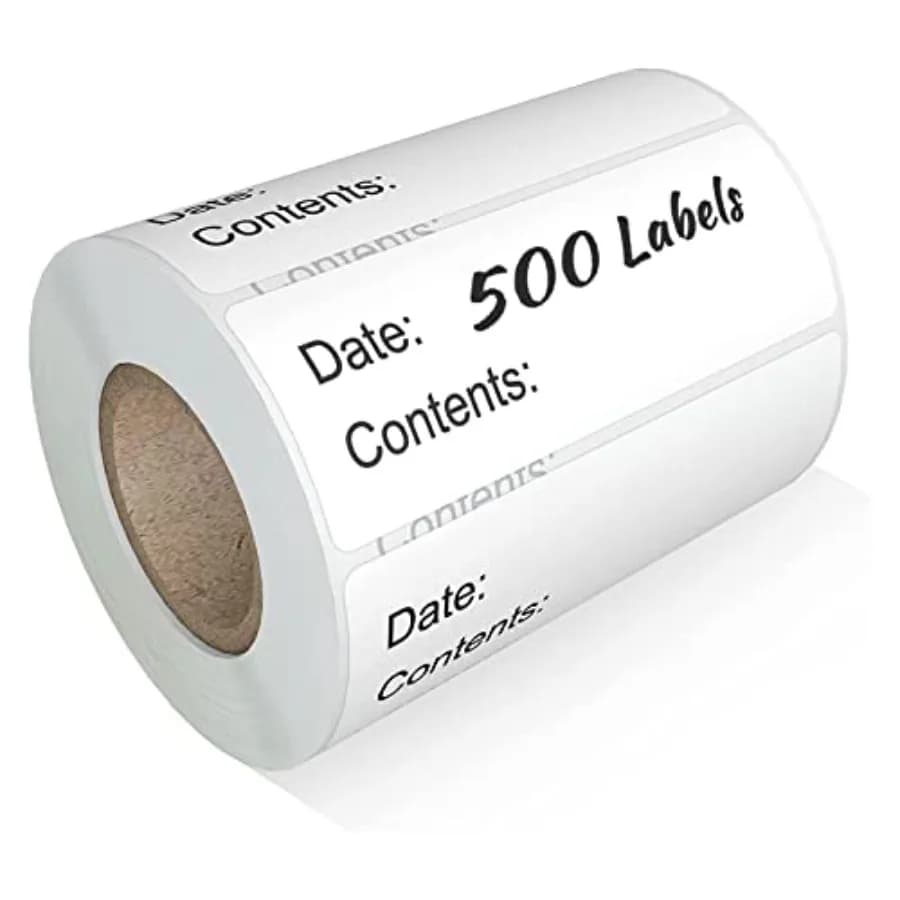 500pcs Food Labels, 1 x 3 Inch Freezer Labels Removable for Food Containers, Mason Jar, Water/Oil/Tear Resistant, No Residue Fo