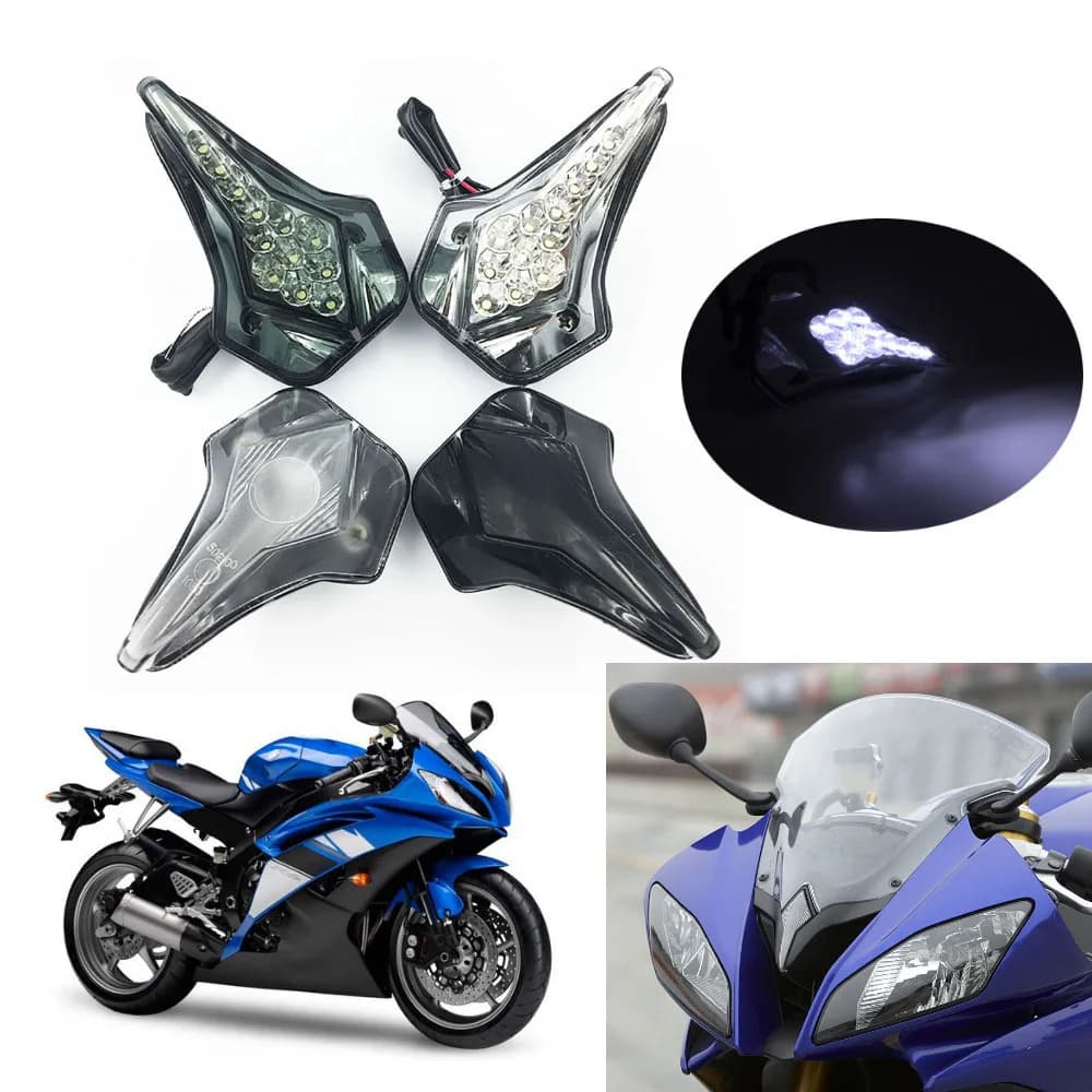 Per YAMAHA YZF R6 2008-2012 accessori moto indicatore centrale anteriore LED luce pilota faro faro fendinebbia
