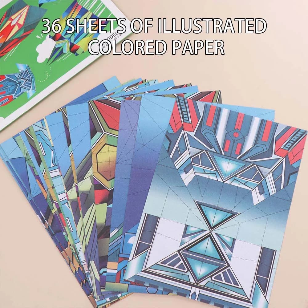 Paper Handmade Airplane Origami Montessori Folding Airplane Origami Set 3D Cartoon Versatile Paper Aircraft Boys Baby Girls