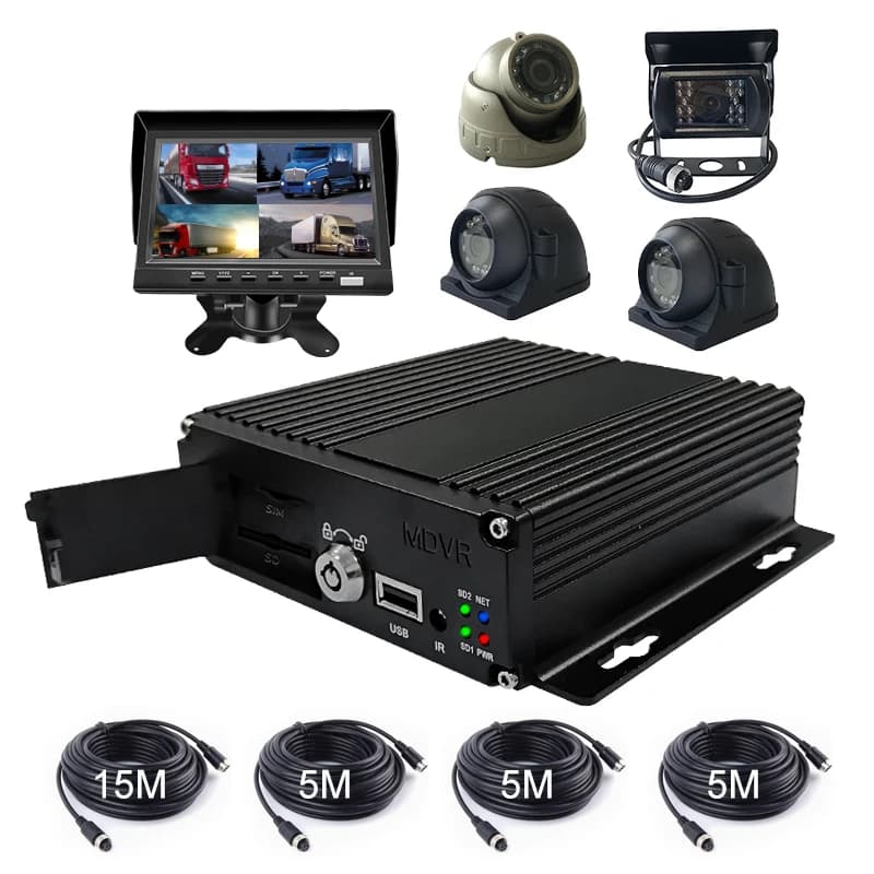 Sicurezza del veicolo Set completo Mini SD Card 4CH MDVR Kit 4G WIFI GPS AHD 1080P Telecamera DVR mobile Sistema di monitoraggio remoto Scatola nera