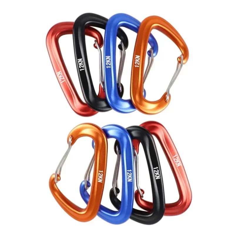 1/8 pezzi moschettoni professionali a forma di D 12 KN moschettoni da arrampicata ganci amache protettive per esterni fibbia da campeggio