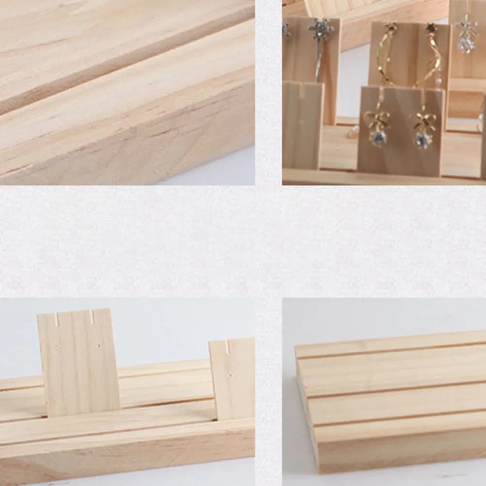 Wooden Jewelry Stand for Rings Necklaces Earrings Bracelets Display Organizer Storage Rack Home Decor Vanity Bathroom Desk