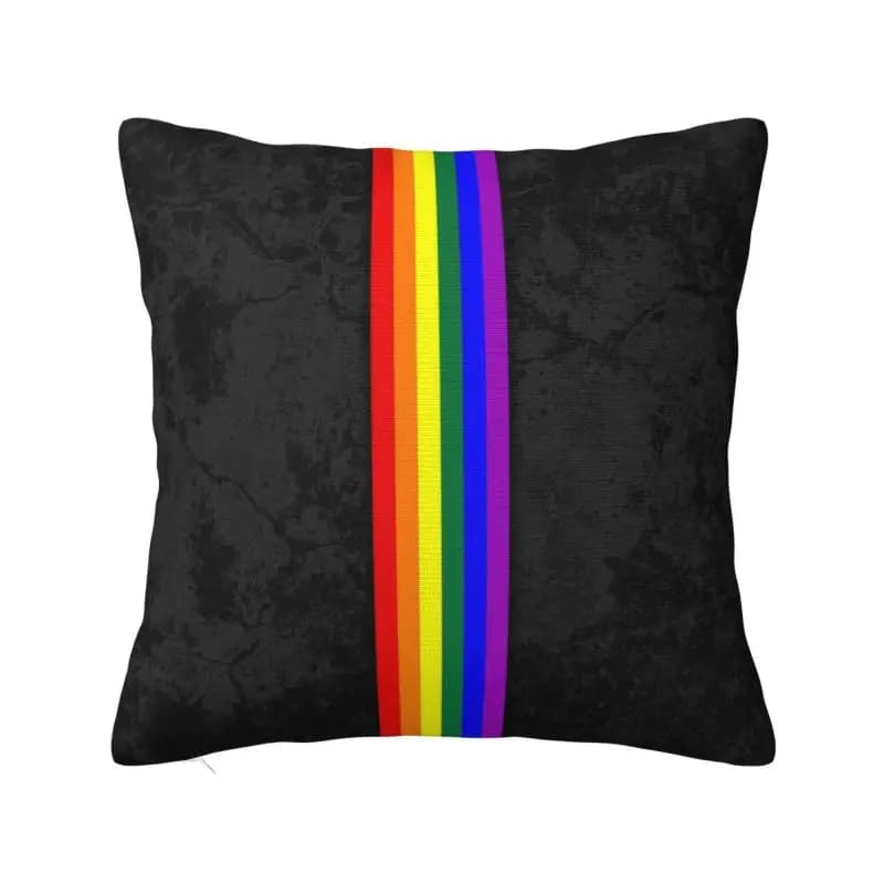 Fodera per cuscino a righe con bandiera dell'orgoglio LGBT 55x55 cm Federa per cuscino gay lesbica Divano Sedia Federa quadrata Decorazione del soggiorno
