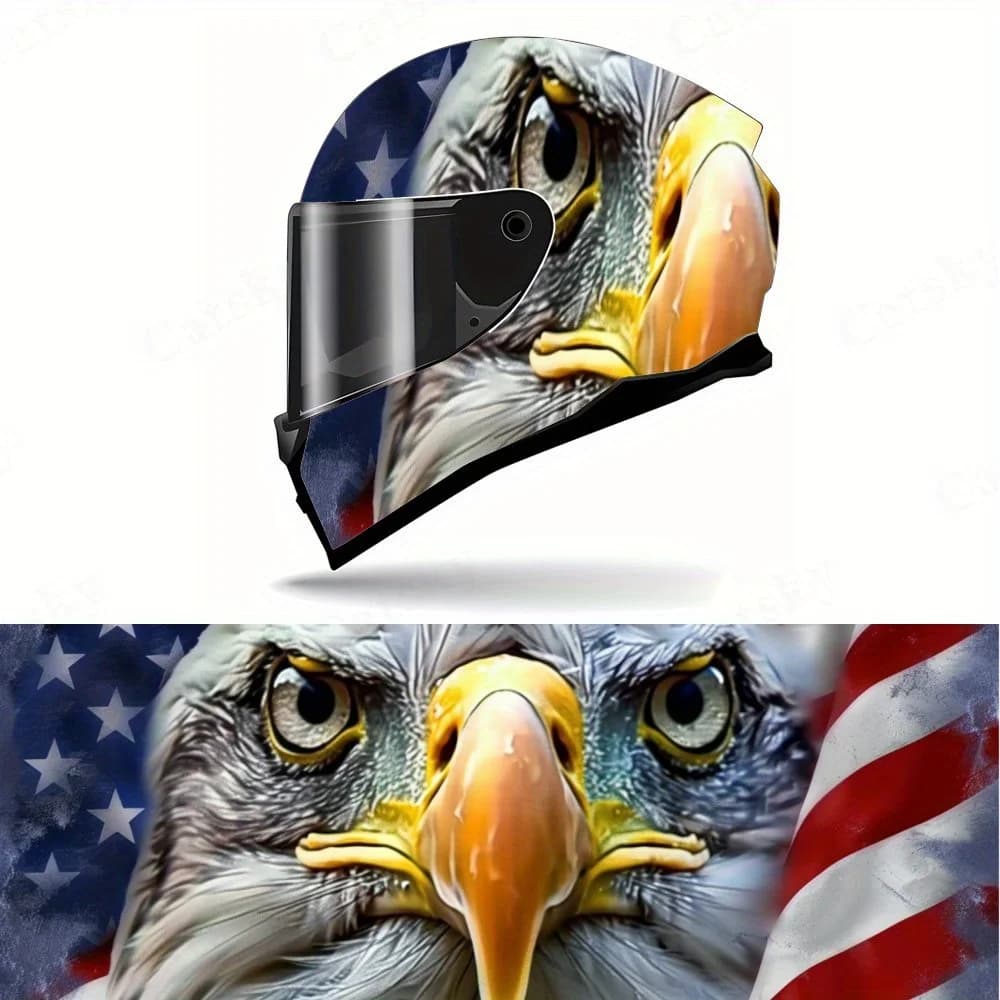 Adesivo per casco Eagle Star-Spangled Banner - Adesivo per casco da motociclista in PVC resistente, banner Star-Spangled e Eagle Are Super Eye-