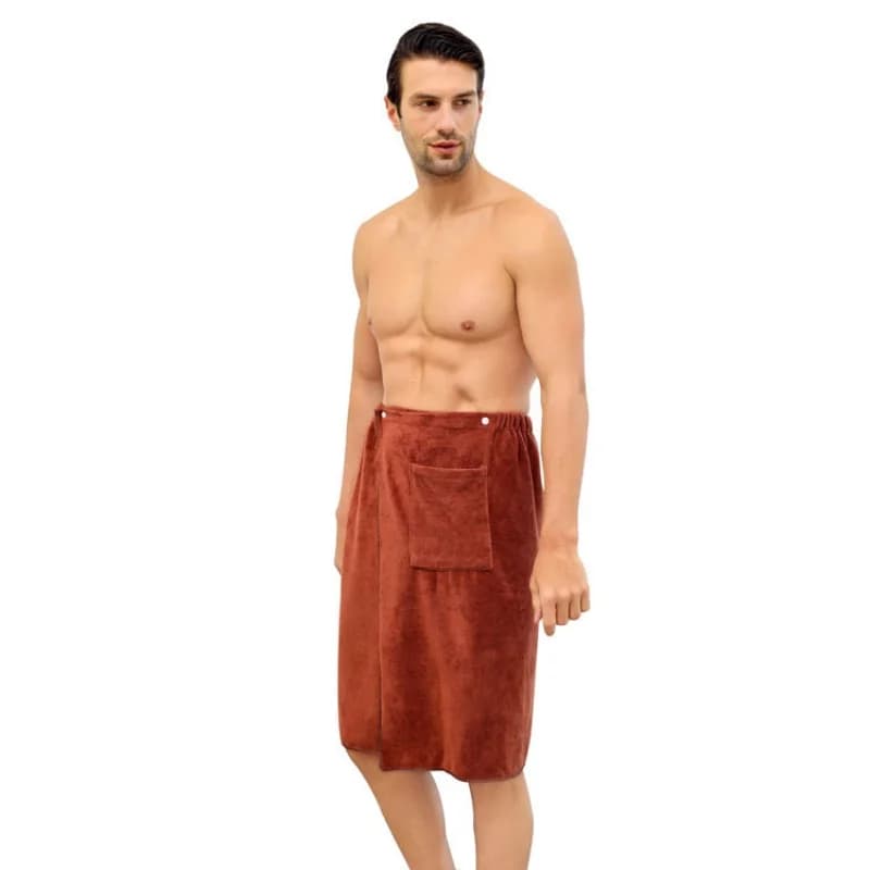 Asciugamano da bagno morbido indossabile da uomo regolabile con accappatoi tascabili Avvolgimento per doccia Sauna Palestra Nuoto Vacanza Spa Bagno Asciugamano da spiaggia