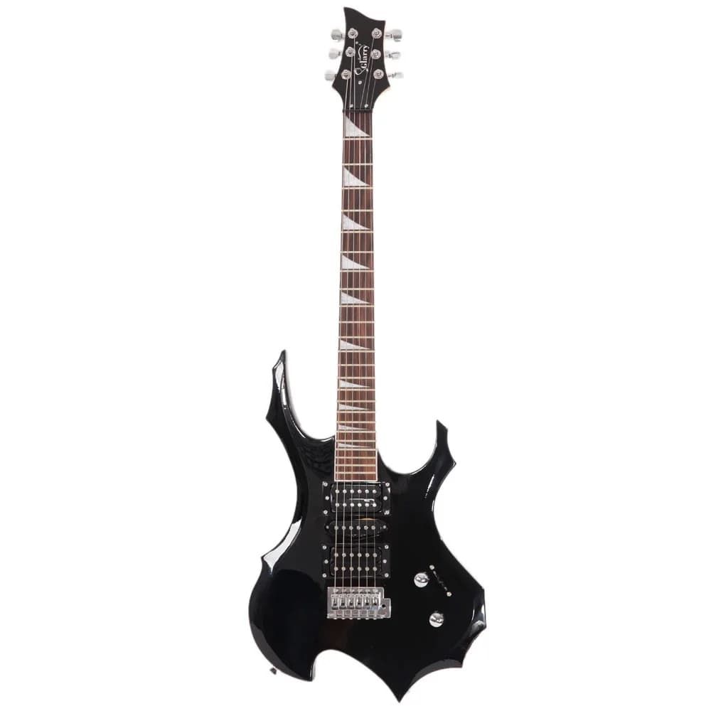 Flame Shaped Electric Guitar with 20W Electric Guitar Sound HSH Pickup Novice Guitar Audio Bag Strap Picks Shake Cable Wrench Tool Black