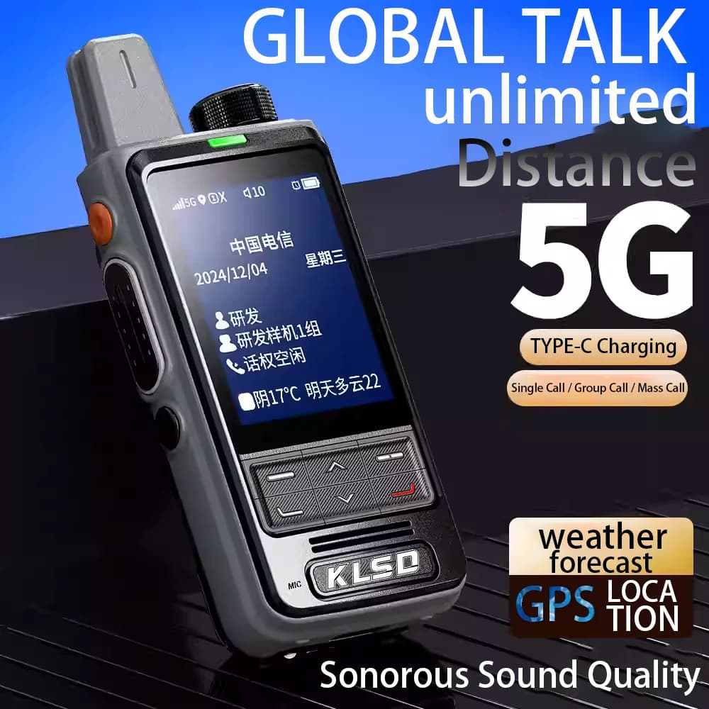 Walkie-talkie GPS 4G POC Design leggero e sottile 5000 km di lunghezza digitale bidirezionale per radio per sport all'aria aperta