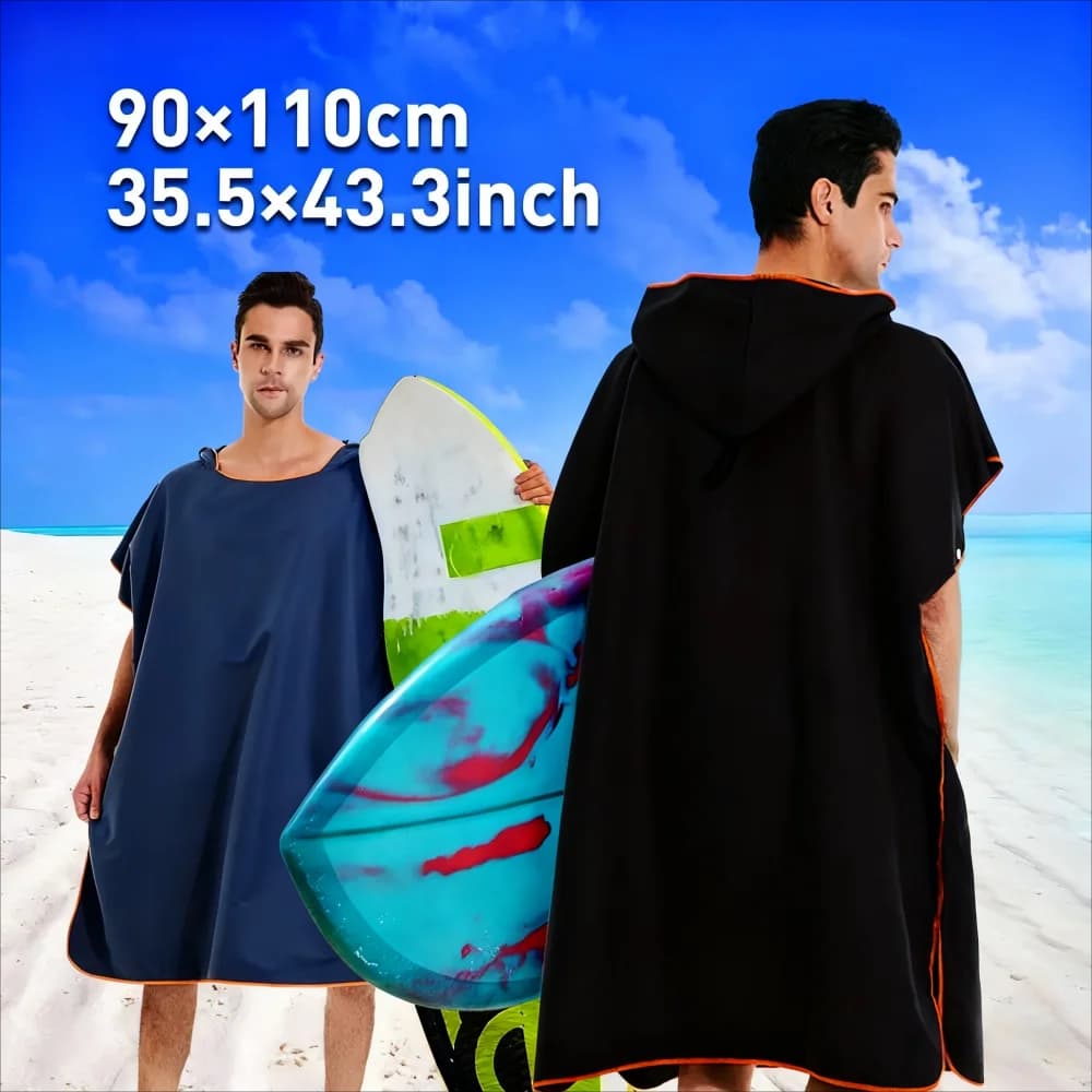 Accappatoio assorbente con cappuccio ad asciugatura rapida, asciugamano da bagno super assorbente per nuoto, fitness, yoga, spiaggia