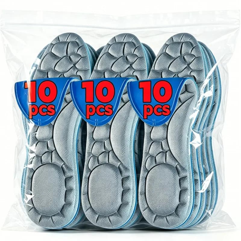 5 Paia di Solette Massaggianti 5D Super Morbide per Scarpe Sportive, Solette per Corsa, Supporto per Arco Plantare, Inserti Ortopedici