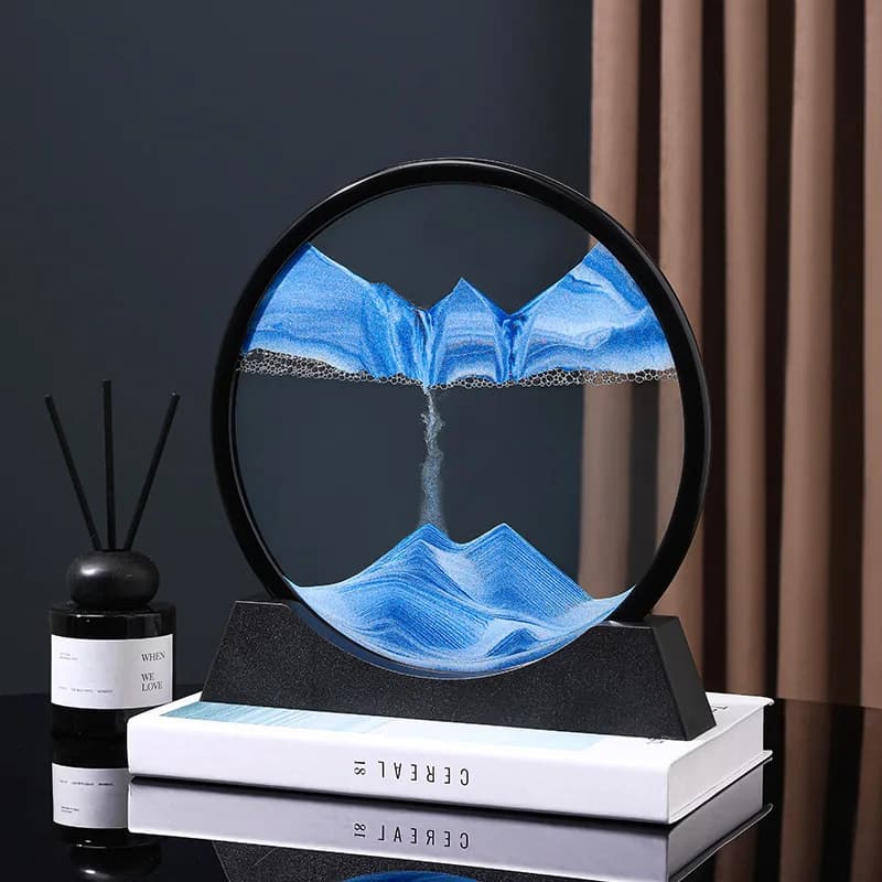 Paesaggio di sabbia in movimento cornice artistica sabbie mobili 3D clessidra liquida dinamica pittura con sabbia cinetica sabbia che scorre ufficio decorazioni per la casa regali
