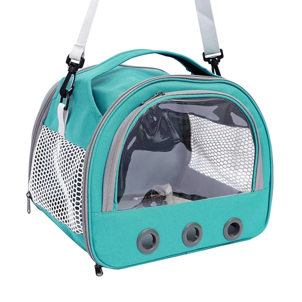 Trasportino per Animali Domestici con Finestra Trasparente, Borsa da Viaggio Sicura e Traspirante in Rete, Ventilata e Confortevole per Cani e Gatti