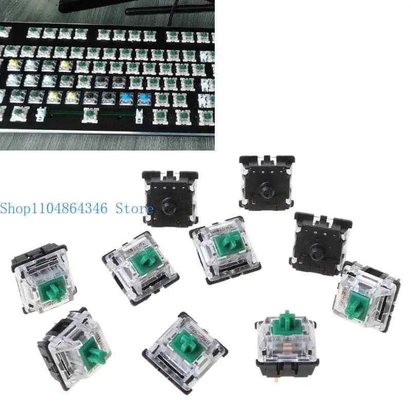 652F 10Pcs/pack 3Pin Green Switch MX Switches Transparent for Case for Mechanical Keyboard Cherry MX Compatible