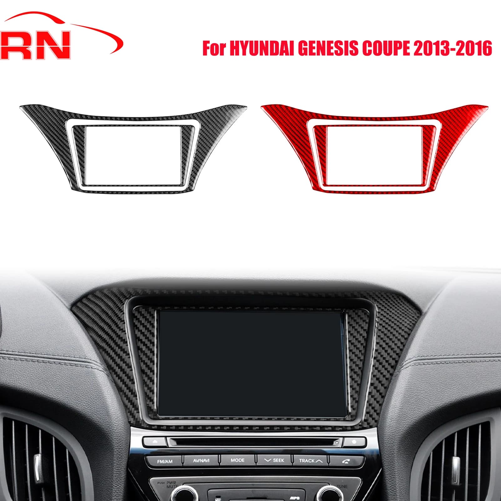 Per Hyundai Genesis Coupe 2013-2016 Pannello di navigazione per auto in fibra di carbonio modificata Accessori interni Adesivi decorativi