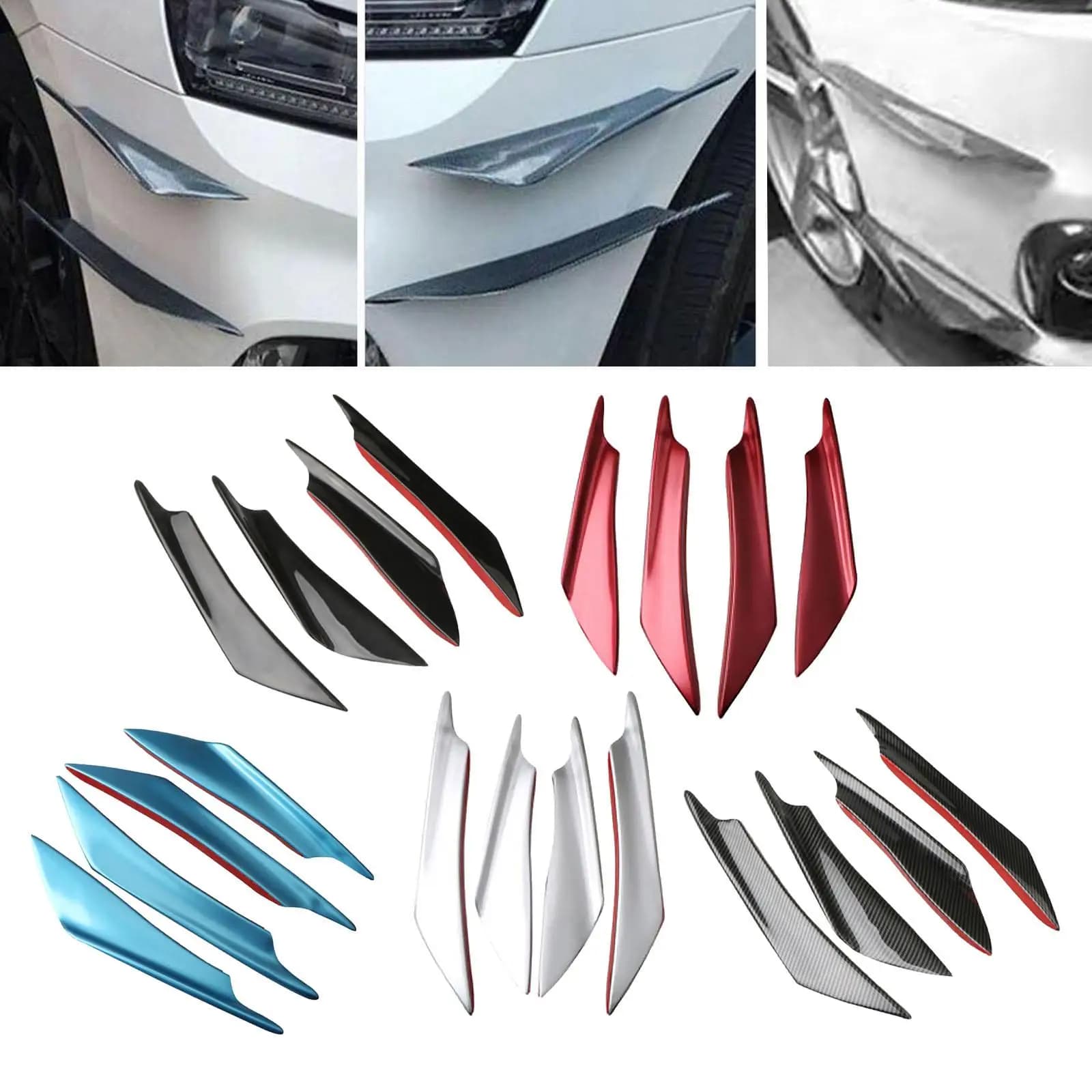 4Pcs Front Bumper Lip Diffuser for Automobile Spare Parts Replace Parts
