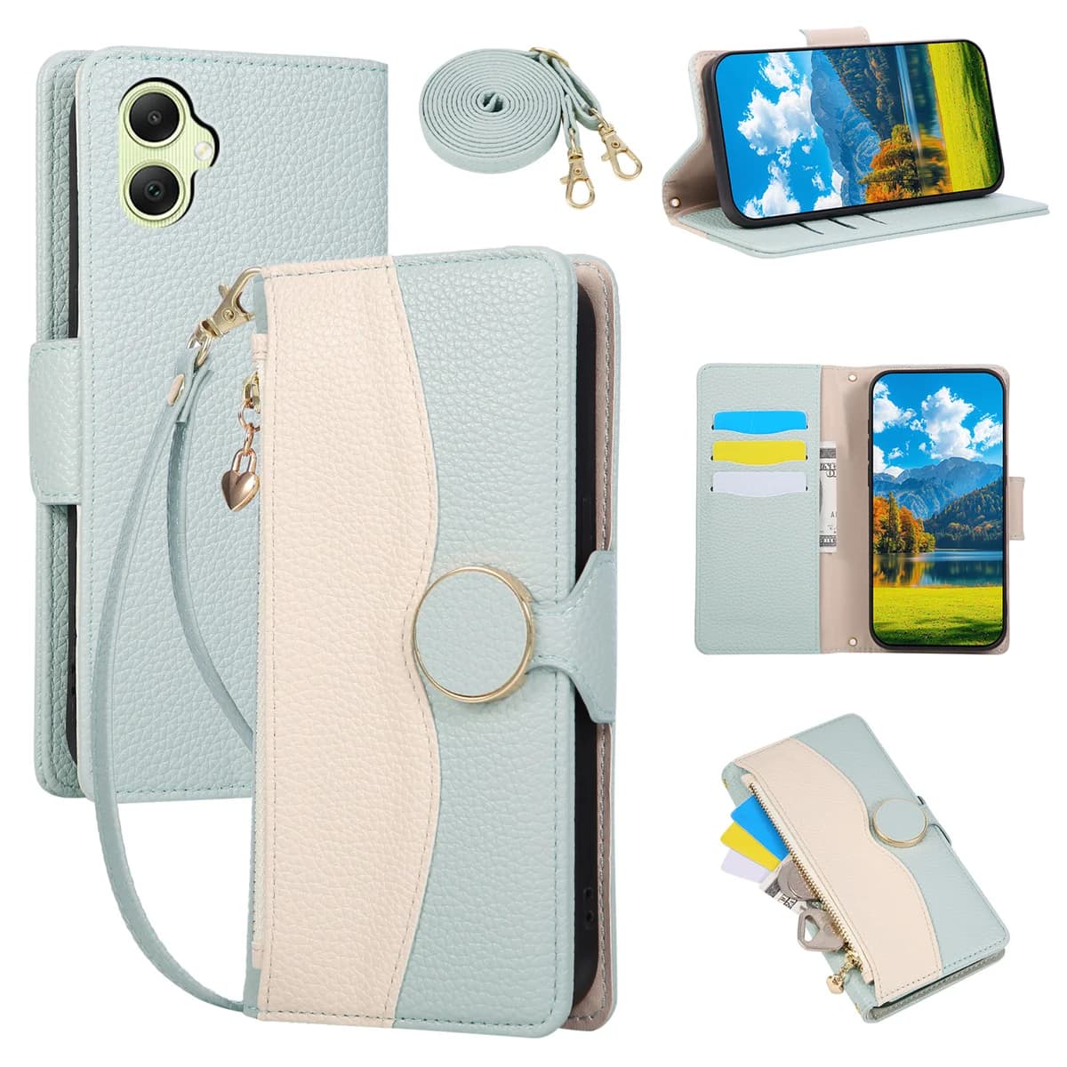 Wallet leather wallet phone case for Samsung A17 A07 A36 A56 A06 A05 A26 A35 A55 A25 A54 A25 A14 A52 A72