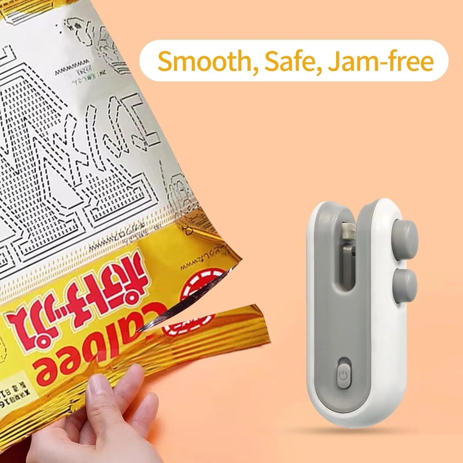 Mini Bag Sealer Bag Sealer with Cutter and Magnet 2 in 1 Mini Bag Resealer Machine Portable Handheld Rechargeable Heat Vacuum Food Sealer for Plastic Bags Snacks & Food Storage ( white)