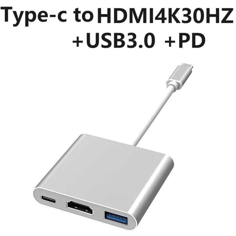 Adattatore compatibile da USB C a HDMI 3 IN 1 Convertitore di ricarica USB 3.1 Hub tipo C per Samsung S23 Ultra Huawei Xiaomi Laptop MacBook