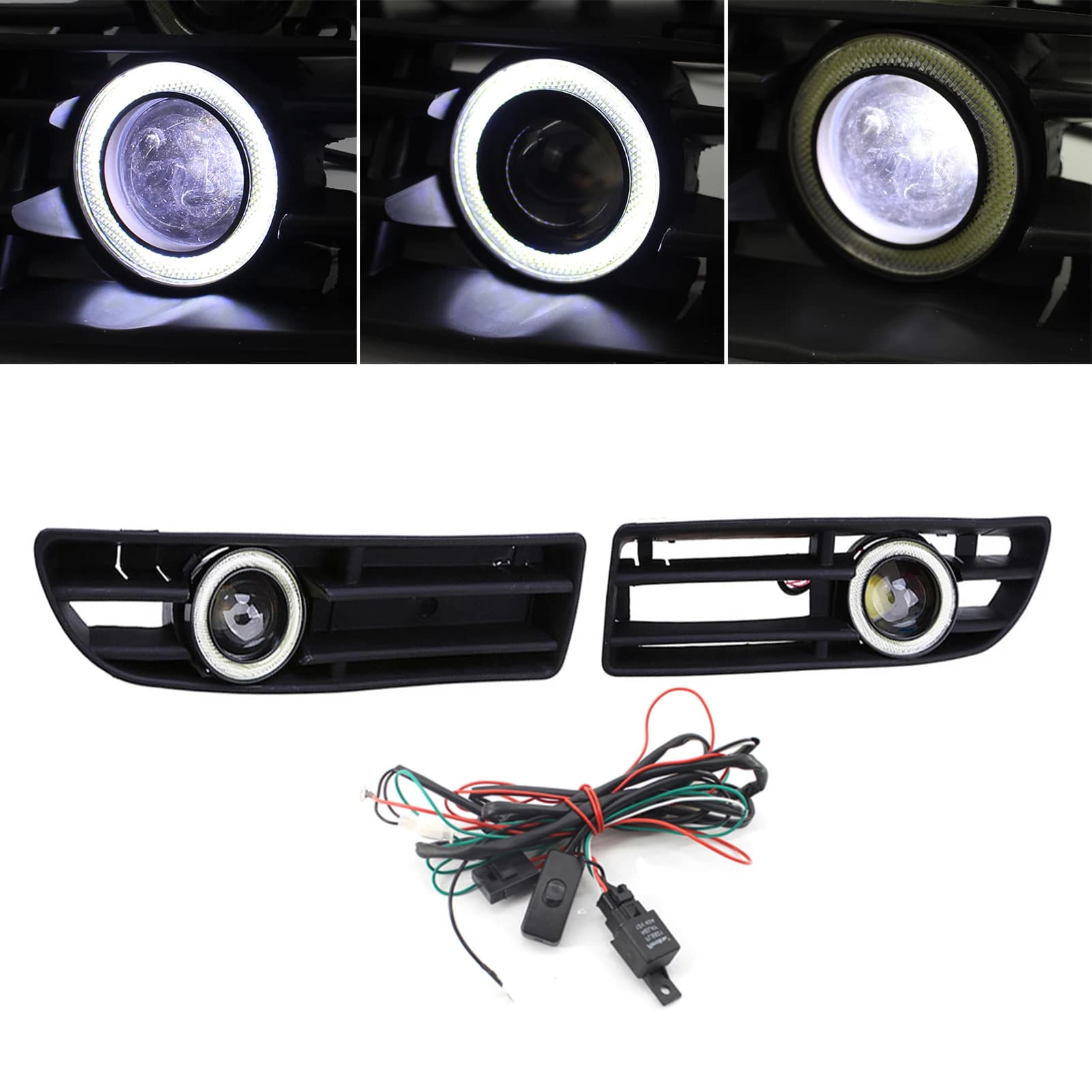 Fendinebbia LED Bumper Front Grid DRL Lamp Replacement Part For VW Jetta Bora Mk4 99-04 Plastic Material Bumper Grid