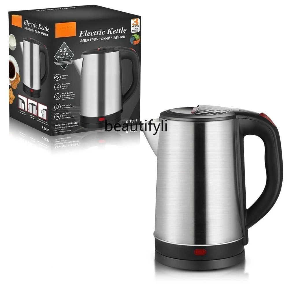 Electric kettle with 2.5 litre stainless steel inner tank, kettle with automatic shutdown for domestic use