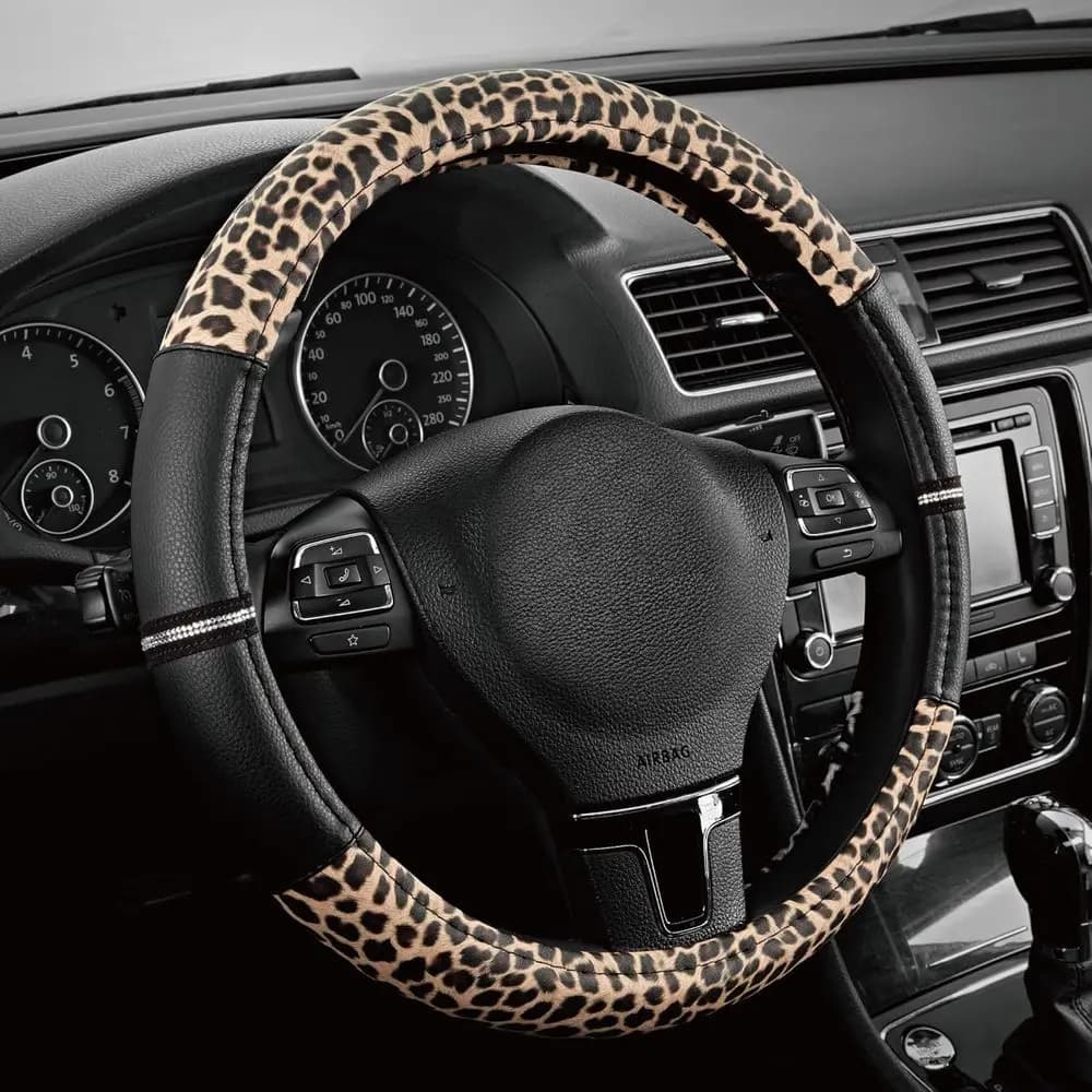 Leopard Cover - Made of PVC Leather with Leopard Print - Anti-slip, for 14 1/2 inch to 15 inch flyers - Black